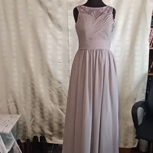 Lace and pleat evening dress